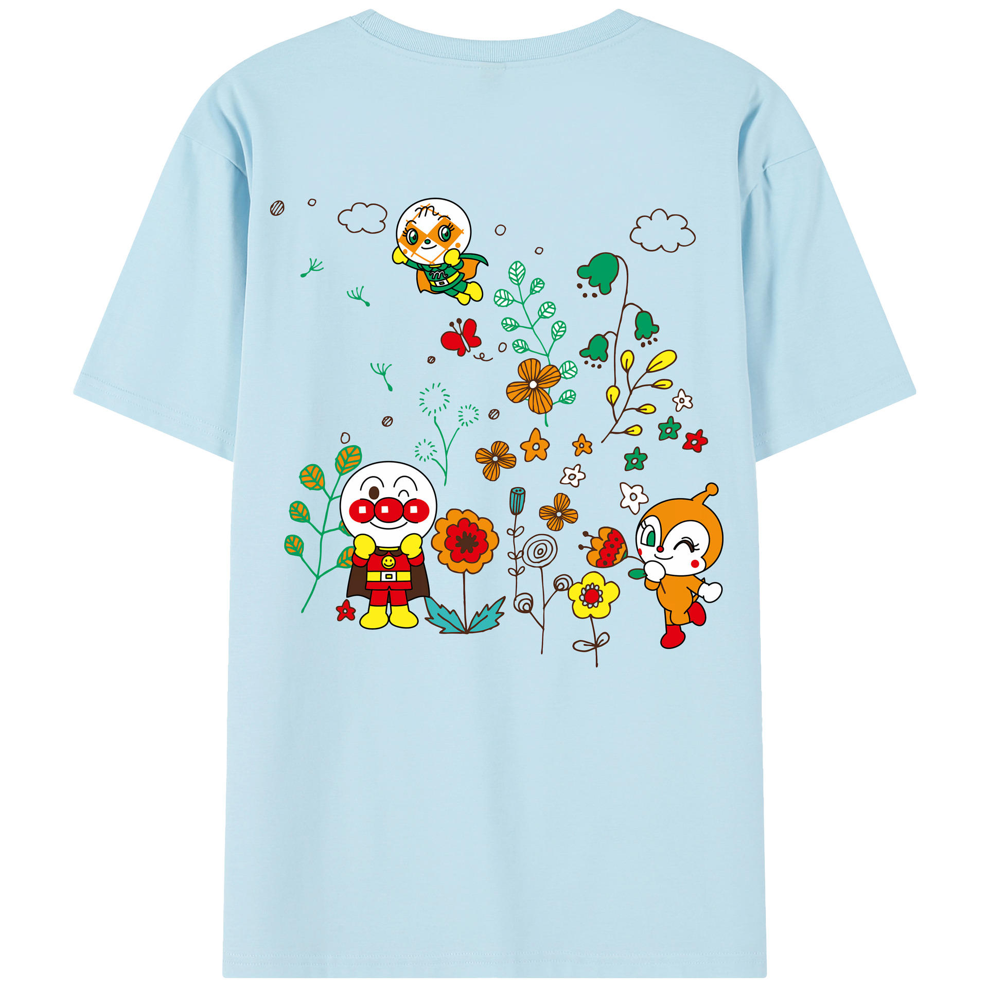 （画像用） アンパンマン Anpanman 綿100％半袖Tシャツ（背面プリント）